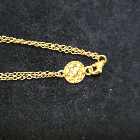 FREIDA ROTHMAN Elegant Gold and Black Crystal Pendant Tassel Necklace - Picture 4 of 5